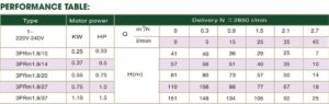 Catalog bơm chìm giếng khoan Peroni 3 inch